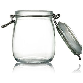 Resim Korken Kavanoz 750 Ml Vakumlu Kilitli Cam Saklama Kavanozu Şeffaf 