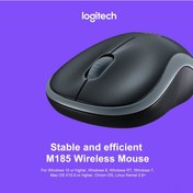 Resim Lemestar "logitech M185 Kablosuz Fare - Ergonomik Tasarım, 10m Menzil, Çoklu Uyumluluk" M185 