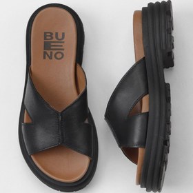 Resim Bueno Shoes Siyah Khv Deri Kadın Dolgu Topuklu Terlik 01wy8304 