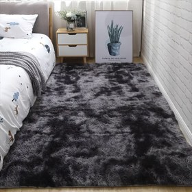 Resim Bir Lüks Yumuşak Peluş Mat - Kaymaz, Makine Yıkanabilir, Solmaya Dayanıklı, Oturma Odası, Yatak Odası, Banyo için Peluş Halı - Ev Dekorasyonu Mat 