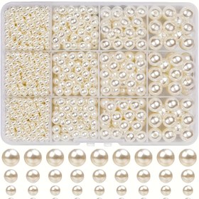 Resim Hollow Detaylı Moda Boncuk Seti - 1320 Parça Çeşitli Boyutlarda Yuvarlak Boncuklar, DIY Bilezikler, Kolyeler ve El Sanatları için, 12 Bölümlü Kutu, Delikli Yuvarlak Cam İnciler, Çok Yönlü Mücevher Yapım Seti 