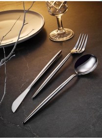 Resim Aryıldız Versay 36 Parça Çatal Kaşık Bıçak Takımı AR248249 Gümüş 
