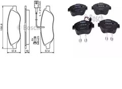 Resim BOSCH B 0986424595 Ön Fren Balatası – Fiat Ducato, Peugeot Boxer ve Citroën Jumper İçin Uyumlu 