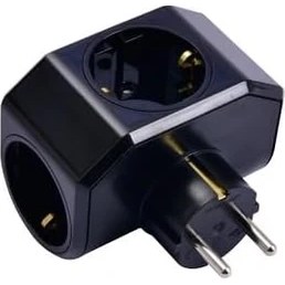 Resim Viko Yonca Plus Siyah Üçlü Topraklı Priz Siyah 