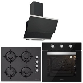 Resim Silverline BO6503B01 - CS5349B01 - 3420 Classy 60 Siyah Cam Ankastre Set 