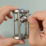 Resim Paslanmaz Çelik Kafes Meydan Okuma Oyunu - Yetişkinler İçin Karmaşık Çok Katmanlı Bulmaca Oyuncak, Doğum Günü, Yıldönümü, Bekar Parti ve Sevgililer Günü için İdeal Hediye, Mükemmel Parti Performans Aksesuarı, 14+ Yaş, Küçük Yapboz 