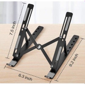 Resim 7 Kademeli Ayarlı Katlanabilir Laptop Tablet Standı Siyah Beyaz - Gri 