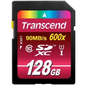 Resim Transcend 128GB UHS-I SDXC 600x Class 10 Hafıza Kartı 