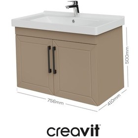 Resim Creavit D20 80 Cm Kapaklı Lavabo Dolabı Dafne Lake Dafne 