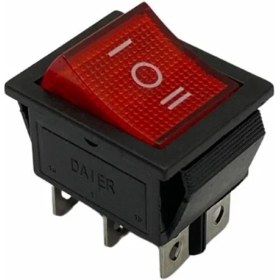 Resim YLZ TUŞLU ANAHTAR KARE IŞIKLI (BÜYÜK BOY) (6 FİŞ) (ON-OFF-ON) (16A 250V AC / 20A 125V AC) 