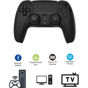 Resim Kablosuz Gyro Titreşimli Oyun Kolu Joystick Ps4 Kolu Ps Pc Tv Uyumlu 