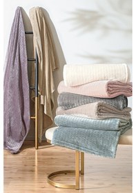 Resim Puffy Trinity Wellsoft Tek Kişilik Kül Moru Battaniye 