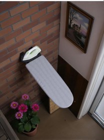 Resim Ütü Masası Papatya Duvara Monte Katlanabilir Ütü Masası Pratik Sağlam Metal Yapılı Kahverengi 