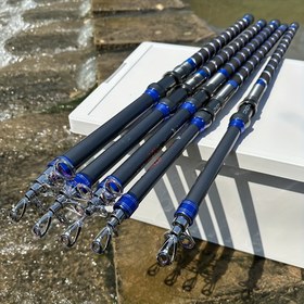 Resim Ultra Güçlü Karbon Lif Balıkçı Kamışı - Uzun Mesafe Atış için Taşınabilir Teleskopik Olta Kamışı, Alabalık Sazan Levrek İçin, Çoklu Boyutlar (210.01cm'den 3.6 metreye kadar), Dayanıklı Açık Deniz Balıkçılık Ekipmanı 