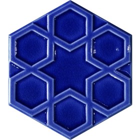 Resim Can Seramik - 15*17 Cm. Kobalt Rölyefli Selçuklu Yıldızı Seramik Karo (5 Li 1 Paket) 