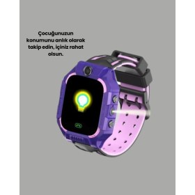 Resim S10 Mor Akıllı Çocuk Saati 