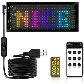 Resim Fosenze Akıllı Araç Sticker Ekranı, Ip65 Su Geçirmez Esnek Led Ekran, Bluetooth App İle Kontrol, Özel Görüntü, 16x32 70x173mm , Kumanda Dahil Diğer 