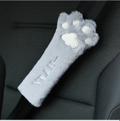 Resim Sones Araba Peluş Kafa Yastığı Kedi Pençesi Araba Boyun Yastığı Araba Kadın Dekoratif Malzemeleri, Renk: Gri Omuz Pedi 