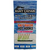 Resim Kurt Çapari 10 Numara 7 Kırmızı İğneli Açık Yeşil Simli 0.25 Beden 0.15 Kısa Köstek 