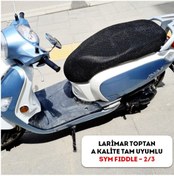 Resim Larimar Sym Fiddle 2-3 / Sele Koltuk Kılıfı 3d Çift Kat File Terletme Yapmaz - Alttan Cırtlı Kolay Montaj 