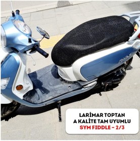 Resim Larimar Sym Fiddle 2-3 / Sele Koltuk Kılıfı 3d Çift Kat File Terletme Yapmaz - Alttan Cırtlı Kolay Montaj 