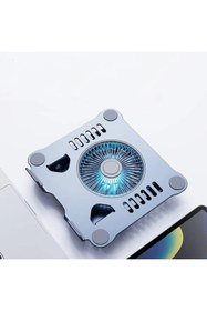 Resim STOREMAX BRFShop HT-02 Metal Laptop Standı Yükseklik Ayarlı Fanlı Premium Serisi Notebook Tutucu Alüminy 