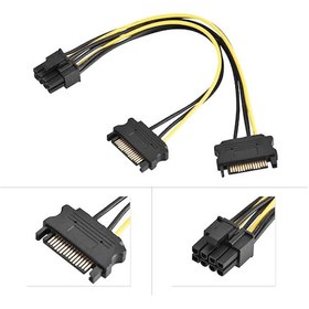 Resim Vga Power Kablo 2X Sata To 8 Pin 6+2 Pci-Ex Ekran Kartı Kablosu 