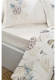 Resim Özdilek Phlox Krem Çift Kişilik %100 Pamuk Lastik Çarşaflı Nevresim Takımı Krem 