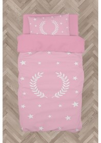 Resim Mekta Home Bebek Ve Çocuk Odası Çelenk Ve Yıldız Desenli Çerçeveli Nevresim Takımı 