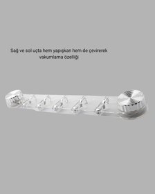 Resim Cosmotex Duvar Tipi Vakumlu Askılık Şeffaf Orta Tasarımlı 