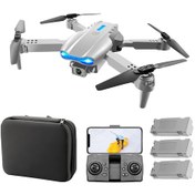 Resim Vkemall K3 E99 Yükseltme Modeli 3 Yönlü Engellere Kaçınma Drone - Gri 4k Çift Kamera, 3 Pil, Otomatik Kalkış/iniş, İz Uçuş, El İfadesi Fotoğrafçılığı 