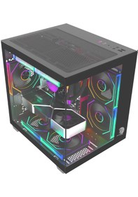 Resim Gameline Hıper V4 5x Rgb Fanlı Usb 3.0 Gaming Bilgisayar Kasası Siyah 