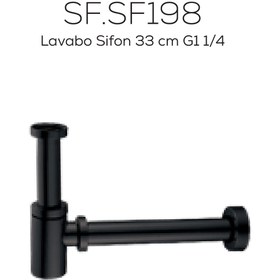 Resim Lavabo Sifon 33 cm G1 1/4 mat siyah 