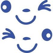 Resim Göz Kırpan Ayna Sitcker 2 ADET17X17 cm Mavi 