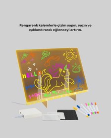 Resim Çocuklar - 398 - Ve Yetişkinler İçin Usb Led Işıklı - Csmo-tex - Çizim Panosu Renkli 
