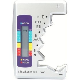 Resim Simli Çok Yönlü Dijital Pil Test Cihazı - C, Aa, Aaa, D, N, 9v, 6f22, 1.5v Düğme Hücreli Pil İçin Hızlı & Kolay Kontrol, Lcd Ekranlı 