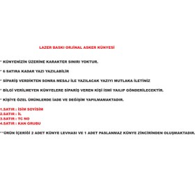 Resim Outdoor One Asker Künyesi Lazer Kazıma 0001 