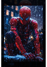 Resim Kar Altında Spiderman Kanvas Tablo 
