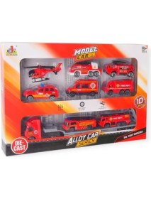 Resim MCM Group 10 Parça Araç Taşıyan Tır Seti - Die Cast - DS047 - Itfaiye (Lisinya) 