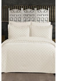 Resim Çeyizdiyarı Orya 3 Parça Pike Takımı Krem Krem 