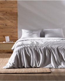 Resim Madame Coco Rosalie King Size %100 Pamuk Armürlü Nevresim Takımı - Açık Gri Gri 