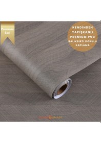Resim Technosmart 60 500cm Kendinden Yapışkanlı Balıksırtı Desenli Premium Duvar Kağıdı Masa Dolap Kaplama Vizon 