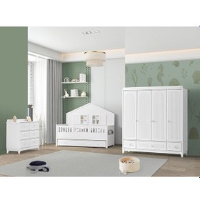 Resim Aymini Efor 4 Kapılı Bebek Odası Takımı Beyaz 
