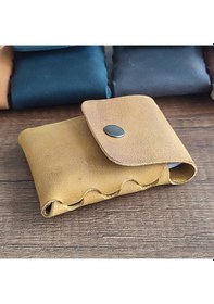 Resim Sumerian Leather Craft Minimalist Deri Kartlık Cat Sarısı Sarı 