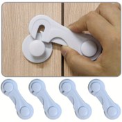 Resim 5'li Plastik Dolap Güvenlik Kilitleme, Anti-Pinch Kapı Kilitleri, Ayarlanabilir Güvenlik Dolap Kilitleri, Ev Geliştirme, Mutfak ve Mobilya Kilitleri, Noel, Şükran Günü Hediyeleri İçin İdeal 