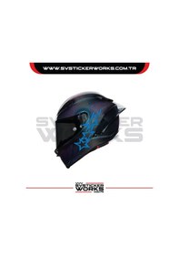 Resim Stars Yıldız Sticker Kask Sticker Kasklar Uyumlu Tek Yön 1 Adet Mavi 