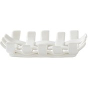 Resim Moly El Yapımı Dokuma Şekil Seramik Sabunluk, Beyaz, 14.5x10.5cm, Banyo Aksesuarı 