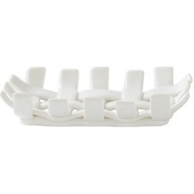 Resim Moly El Yapımı Dokuma Şekil Seramik Sabunluk, Beyaz, 14.5x10.5cm, Banyo Aksesuarı 