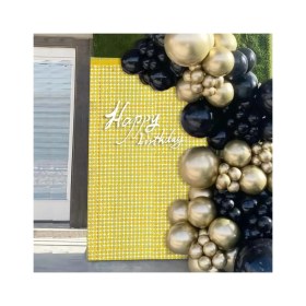 Resim Hayat Store Ekstra Metalize Altın Renk Disko Dikdörtgen Kesim Kapı Perdesi Dekorasyon 1x2 Metre - Lisinya 