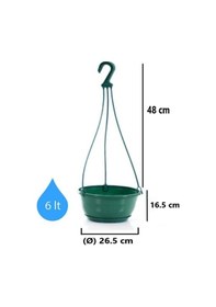 Resim Omnipazar So-sm03 Safir Makrome Askılı Balkon Saksı 6 Lt Yeşil 6 Adet 